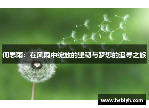 何思雨：在风雨中绽放的坚韧与梦想的追寻之旅